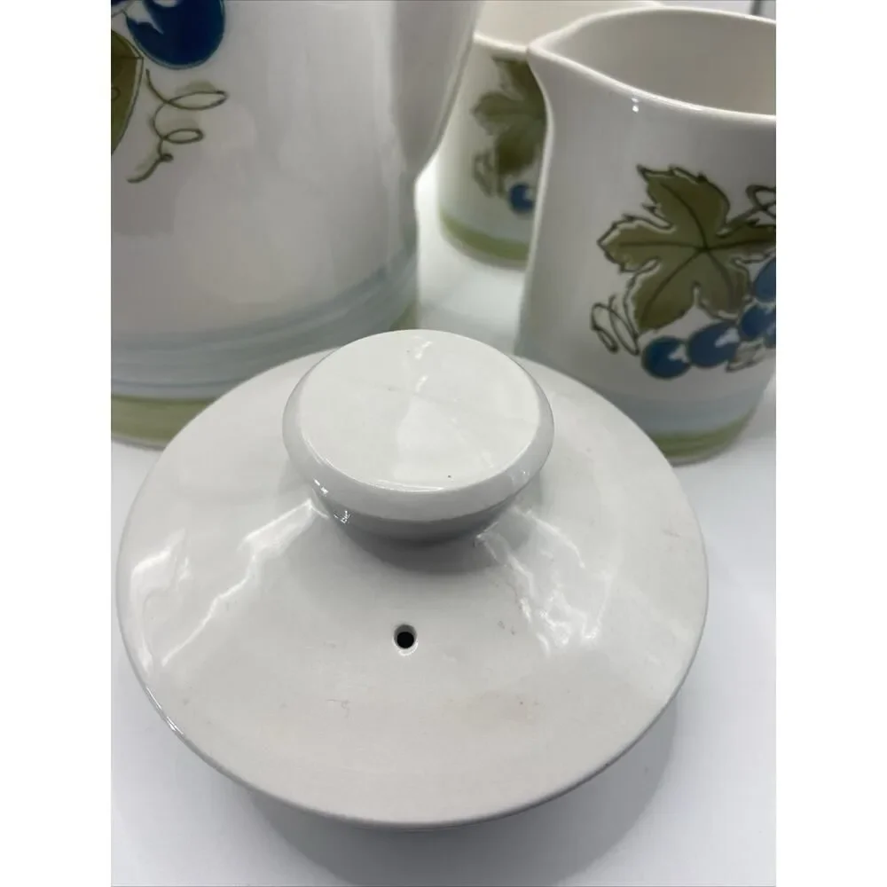 Vintage Sears Harmony House Ironstone Grapes Coffee/Tea Set MCM Japan